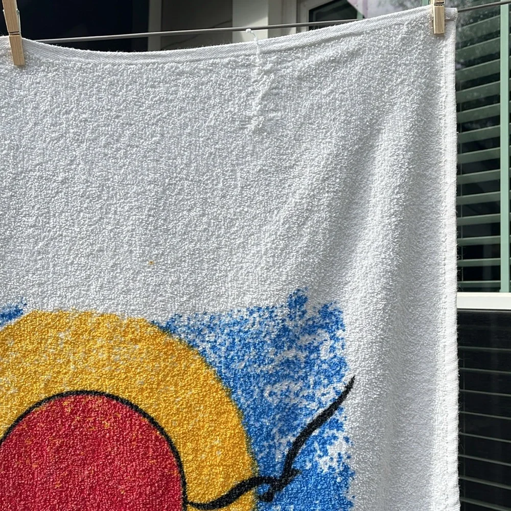 Vintage 1980s / 1990s Puerto Vallarta Mexico Beach Towel